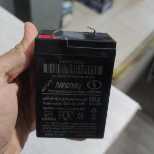 باطری یو پی اس 6 ولت 4.5 آمپر برند صبا باتری مناسب ماشین های شارژی ترازو و باسکول جاروشارژی